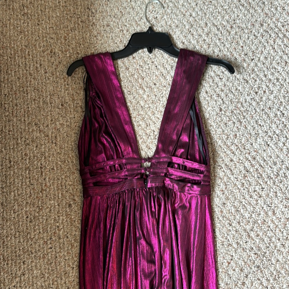 Aqua Metallic Lamé Cutout Gown - Worn Once! - Picture 3 of 7